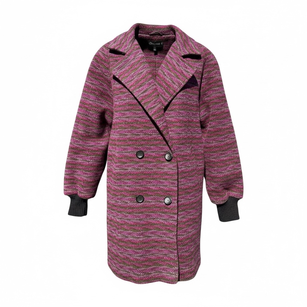 Vintage 80s/90s Spencer Douglas Pink Wool Double-Breasted Pea Coat USA Made